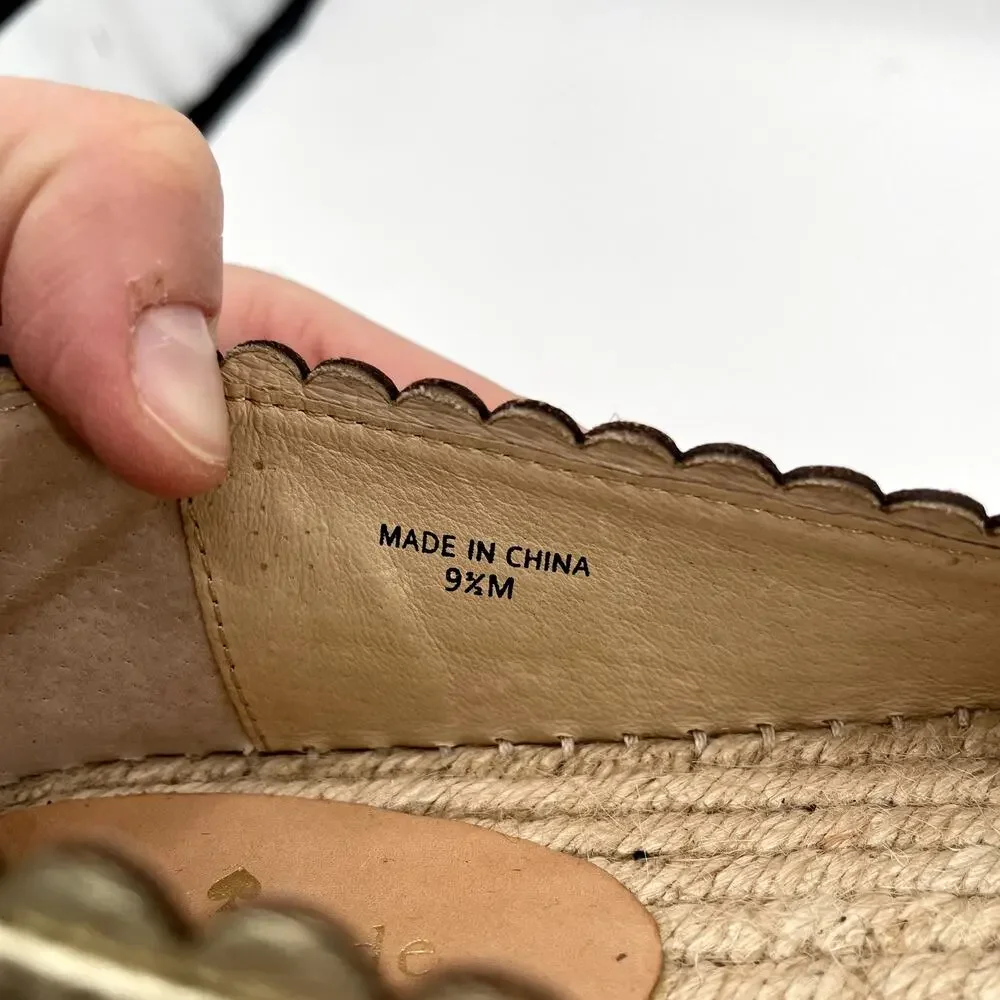 KATE SPADE Gold Loranne Espadrille Slip Ons // 9.5